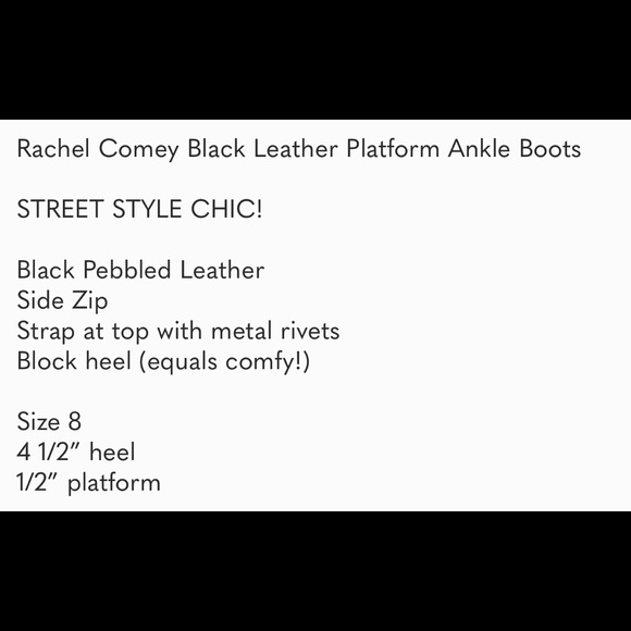 🗽 Rachel Comey Black Leather Platform Ankle Boots - Picture 6 of 6
